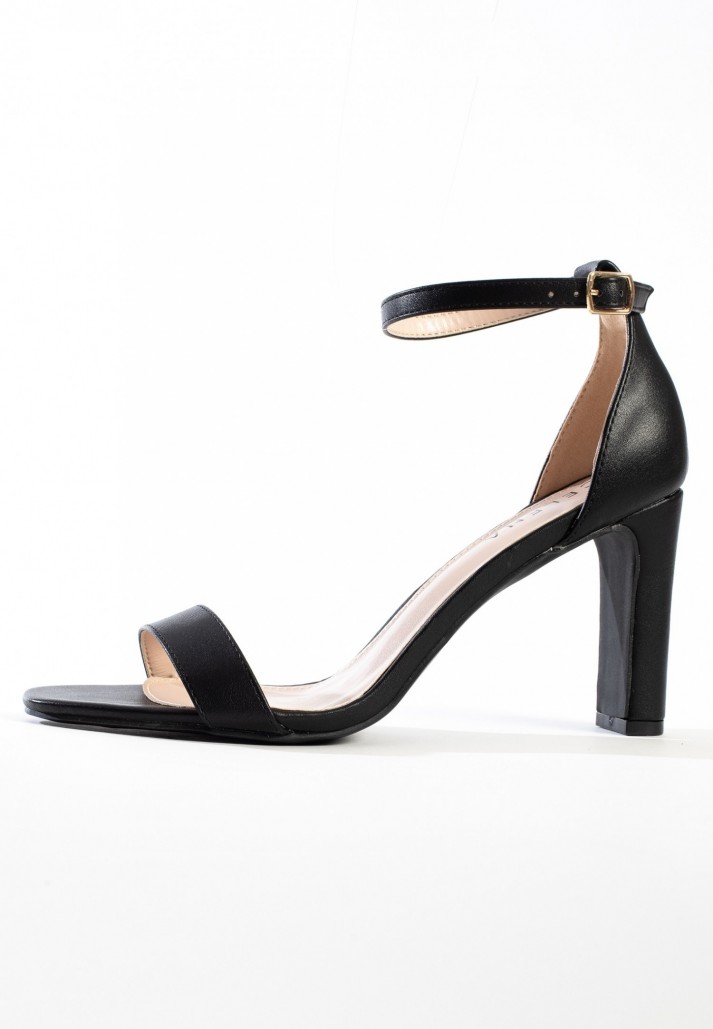 Sandales À Talon Carmen Noir Brillant