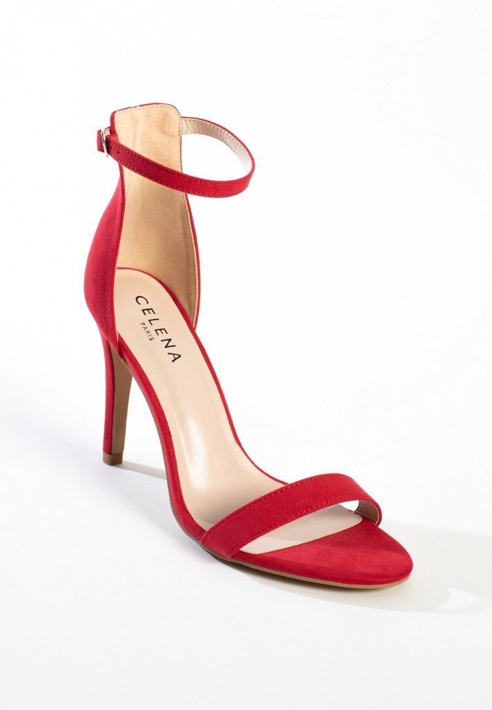 Sandales À Talon Clelia Rouge Mat